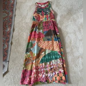 Farm Rio open back print dress, multi colored
